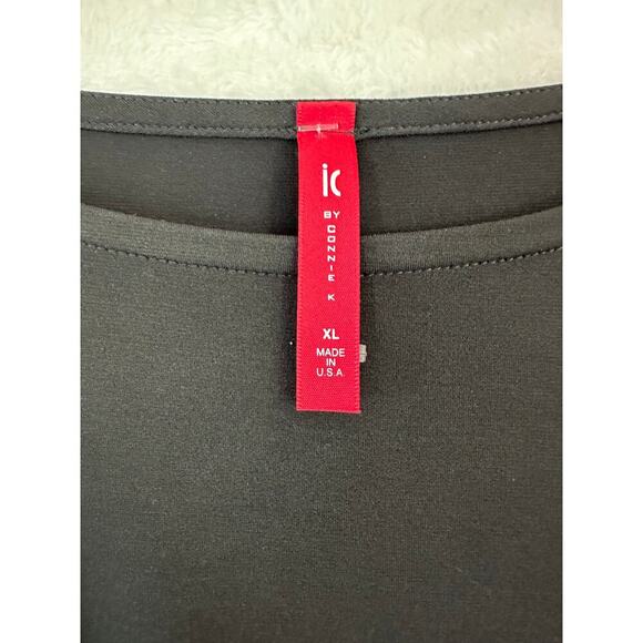 IC by Connie K Black 3/4 Eyelet Sleeve Tunic Top XL Mature - Picture 4 of 8